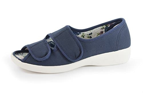 Lexi-Rose Twin Velcro Shoe (8, Navy)