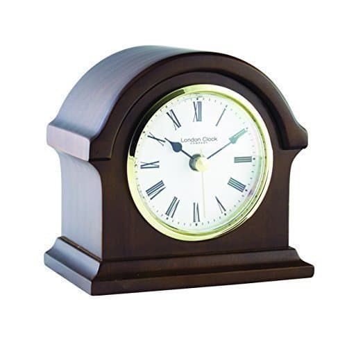 London Clock - Mahogany Finish Break Arch Mantel Clock
