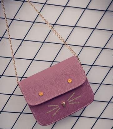 New summer women's shoulder bag mini square bag messenger bag wild cat handbag, red bean paste