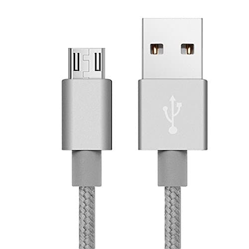 Samsung Micro USB Nylon Braided(1m 2m 3m )Long FAST Charging Cable for Samsung Galaxy S1 S2 S3 S4 S5 S6 S7 Edge J7 J5 A3 Samsung Note Note 2 Note 3 Note 4 Note 5 Samsung Neo, Galaxy Tab S2 S3 Kids S4 and Galaxy Tab A 3G, 4G, Wifi. (1Meter, Grey)