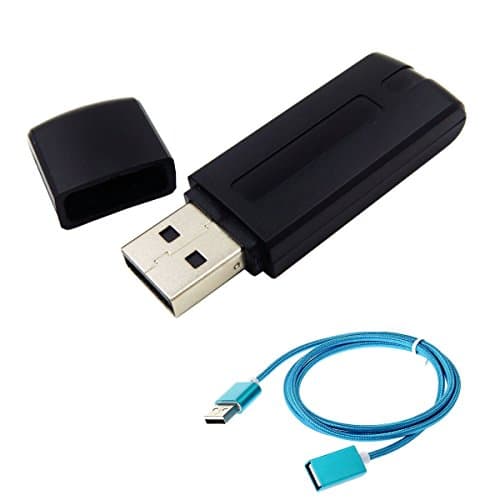 ANT+ Dongle USB Stick Adapter with Free USB 2.0 Male to Female Extension Nylon Fabric Braided Cable 1 m / 3.3 Feet (Blue, RC400)