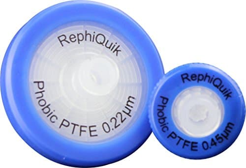 PTFE Non-sterile (Hydrophobic) Syringe Filter 13 mm diameter, 0.45 micron syringe filter (Pack of 100)