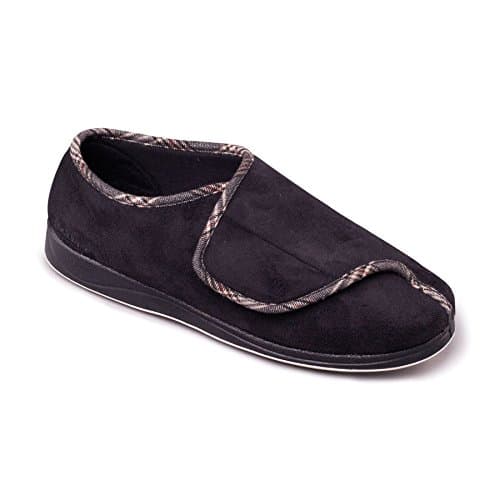Padders Men's Plus Microsuede Slipper 'Chris' | Plus+ Range For Extra Width & Comfort | Wide G Fit | 20mm Heel | Free Footcare UK Shoe Horn