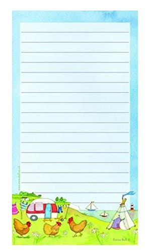 Emma Ball Glamping Magnetic Notepad Camping Scene Lined Memo Pad