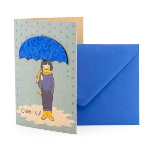 Cheer up ✿ The umbrella dissolves into flowers (seeded paper) ✿ Greeting card to jolly someone