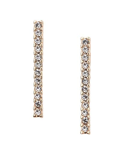 TOSH - 1 pc. of elegant earring, ear studs with a hanging jewelled bar, drop stick, rose gold, women's jewellery (361-932)