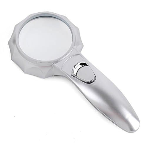 DFHHG® With Lights Handheld Magnifying Glass 190 * 60mm Old Man Student Child Read Newspapers easy to carry