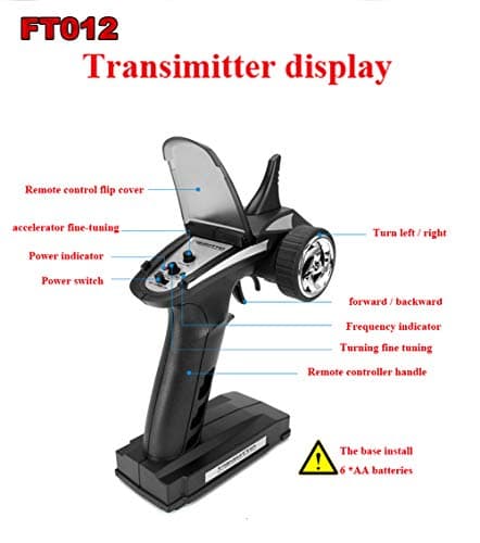 SOWOFAFeilun FT012 Controller Transmitter Spare Parts Replacement for ft012 RC Remote Control Speed Boat (FT012 Controller)
