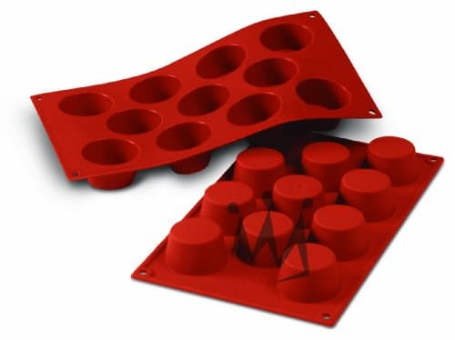 Silikomart Silicone Muffin Pan, 11 Cup, Mini, Red