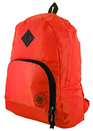 POP Accessory Company Foldaway Backpack Rucksack Bag - Red/Black
