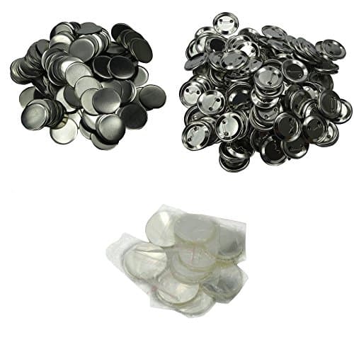 500 Sets1-1/4 Inches & 32mm Blank Round Metal-Back Button & Badge Components With Pin Button Supply … (1-1/4 Inch(32mm))