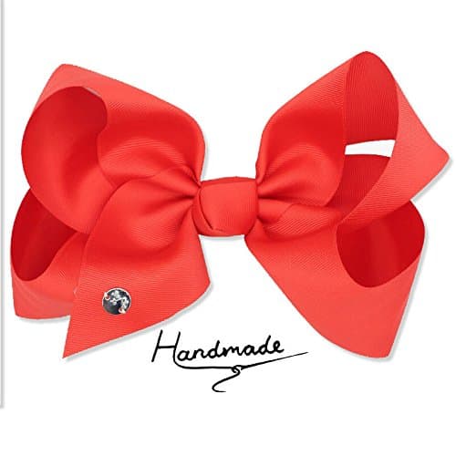 Red JayJo JOJO Style Bows Large 8" Big Bow Hair Clip for Children Girls
