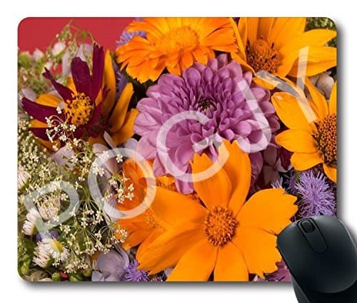 POGJY Mouse Pad Gaming 11.8 x 9.2 Inches, Premium-Textured Surface, Non-slip Rubber Base, Laser & Optical Mouse Compatible, Mouse mat - Colourful Flower image 512
