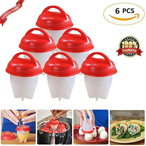 bestomrogh Silica Gel Egg Cup Handle Hard Boiled Eggs
