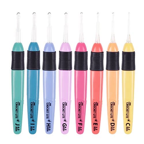8 LED Crochet Lite Hook Light Up Knitting Needle Weave Sewing Craft Plastic Tool