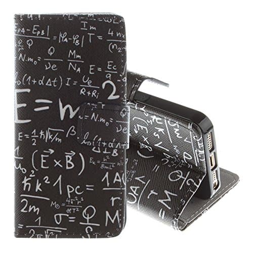 Case for iPhone SE/5S/5, Pridot Classic Illustration Design Smart Phone Pouch Premium Flip Wallet Cover with Support Function - Science Frankenstein