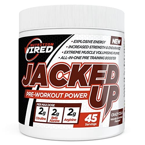 Jacked Up Pre Workout Supplement by Wired Nutrition — Increase Strength & Endurance — Creates Explosive, Sustainable Energy — All-in-One Training Booster - 45 Servings Crazy Cola (Crazy Cola) (Crazy Cola)
