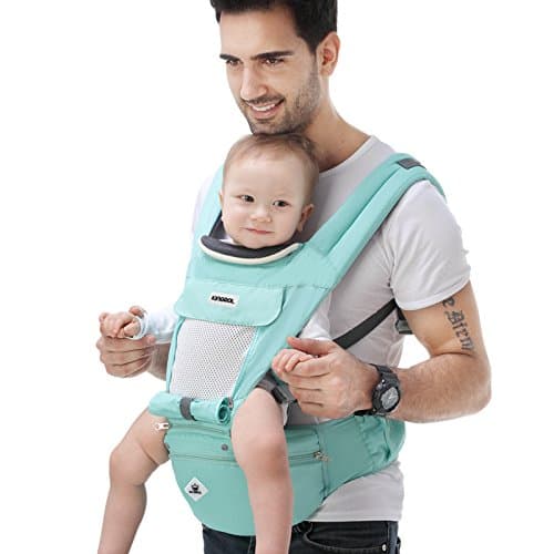 Baby Carrier, CONMING Muti-function Hip Seat Carrier Totally Breathable Baby Carrier Backpack with Detachable and Storage Function Seat for Summer (green)