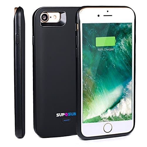iPhone 7 Battery Case,Powstar Ultra Slim iPhone 7 Charging Case External Battery Backup Charger Case 2600mAh for iPhone 7 Battery Pack with Lightweight (Work with Magnetic Phone Car Mount Holder)