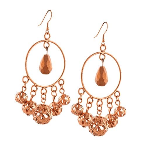 Ornamenta Fashion Beaded Hook Dangle Statement Earrings with Metallic Beads For Womens