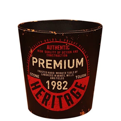 Trash Bin, Vicoki Paper Bin Wastebasket PU Leathe Indoor Dustbin, 25×20×27cm(Premium 1982)