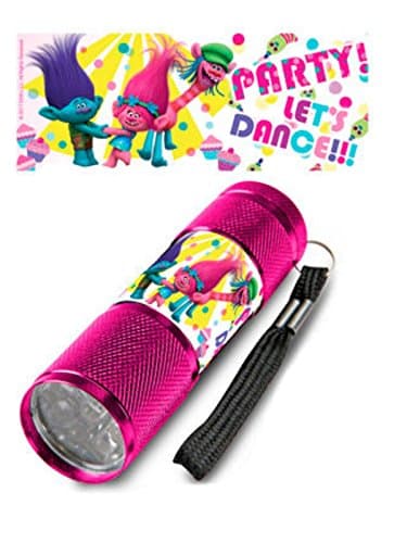 Licensed TROLLS LED Super Bright White Light Childs Kids Torch Flashlight (Pink)