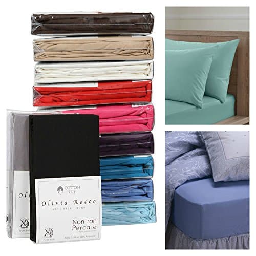 EXCELLENT QUALITY FITTED BED SHEET 12" DEEP 180 TC ALL SIZES PILLOWCASES SOLD SEPERATELY (KING, WHITE)