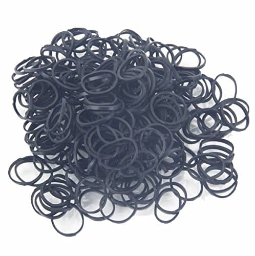 300 Black Bracelet Loom Bands + Hook Tool (NG1)