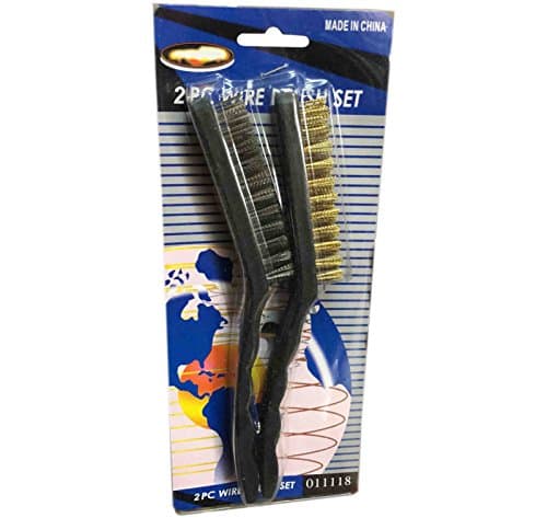 bmonline 1 copper wire & 1 metal wire brush clean spark plug,battery terminal,suede sho