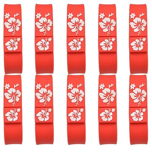 Uflatek 4 GB USB 2.0 Wristband USB Flash Drive Memory Disk Silicone Bracelet USB Thumb Drive Zip Drive (10 Pack, Red)