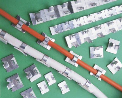 50 small aluminium self-adhesive cable clips - 50 SMALL open arm/modem clips for indoor use