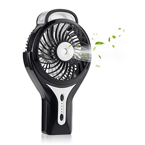 HCLKSTORE Portable Handheld Mini Misting Fan with cooling Mist Humidifier for Home Office Outdoor Camping and Travel (Black)