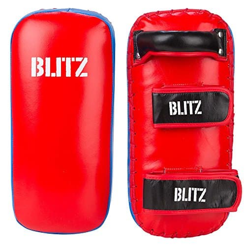 Blitz Firepower Blue / Red Leather Pads - Muay Thai Training