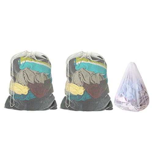 MFH-D 3Pcs Laundry Bag Mesh Washing Bags 2 Extra Large&1 Large with Drawstring Closure