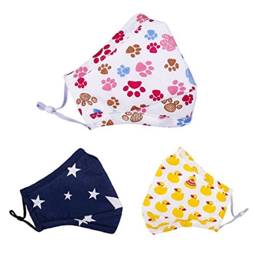 3-Pack PM 2.5 Cotton Face Mouth Mask Muffle with Fliter Respirator Comfy Reuseable Dustproof Antibacterial Mouth Cover Warm Windproof Face Protective Guaze Mask