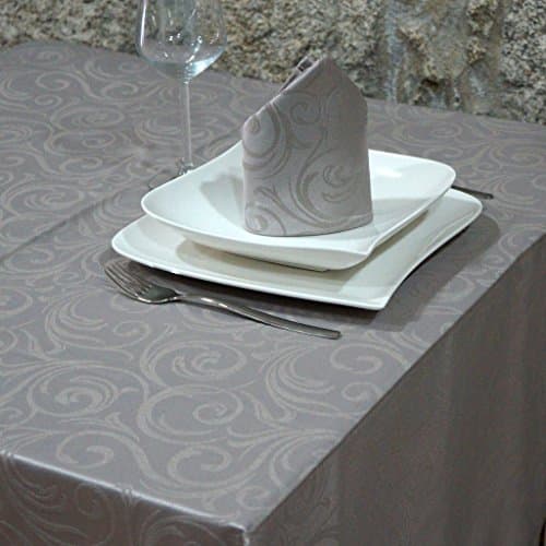 LUXURY SILVER TABLECLOTH - ANTI STAIN TREATMENT - LARGE SIZES - REF. LYON (59 x 118" (150 x 300cm))