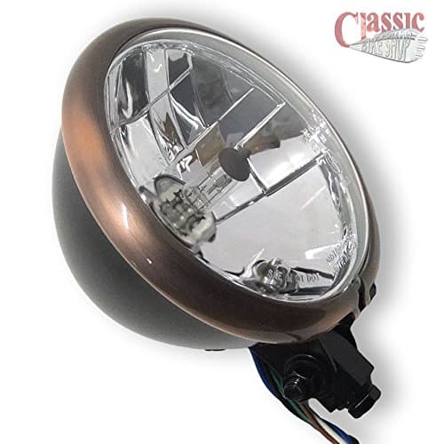 Bates 5 3/4" Bottom Mount Headlamp with Bronze Rim