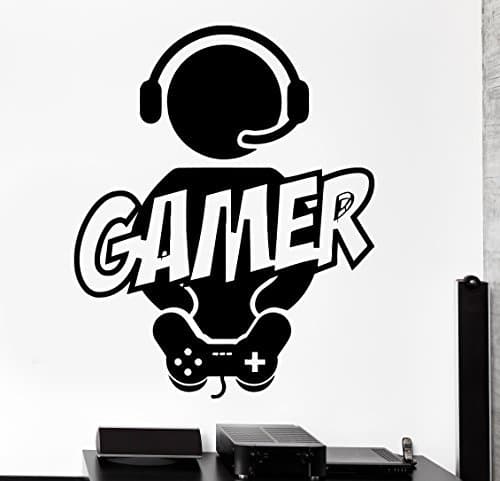 Wall Sticker Gaming Gamer Joystick Video Computer Game Vinyl Decal