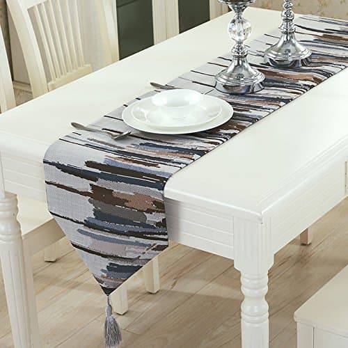 Christmas decor Christmas table runner European fabric flag tablecloth table coffee table flag, sex-blue, 30*180cm