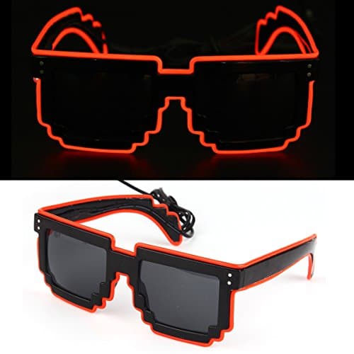 Double EUST Led Glasses Party,Colorful Glow LED Glasses Frame Flashing Light Up for Christmas Halloween Wild Clubbing Birthday Party Club Rave
