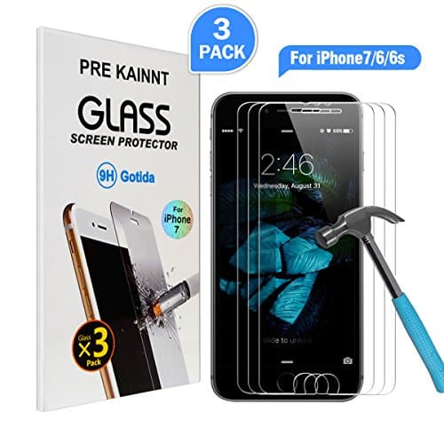 Screen Protector Glass,3Pack iPhone 7 6S 6 4.7inch Screen Protector Glass, Kainnt iPhone 7 Tempered Glass Screen Protector for Apple iPhone 7, iPhone 6S, iPhone 6