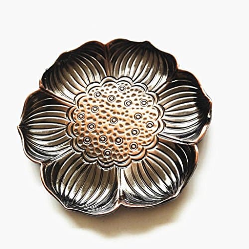 Creative Coaster metal Insulation pads cup saucer Non-slip mat copper alloy Anti-hot Tea set Cup care 6 in one ( Color : C )