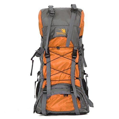 AireLibre Free Knight 60L Internal Frame Backpack Hiking Travel Backpack Camping Rucksack 60L Extra Large (Orange)