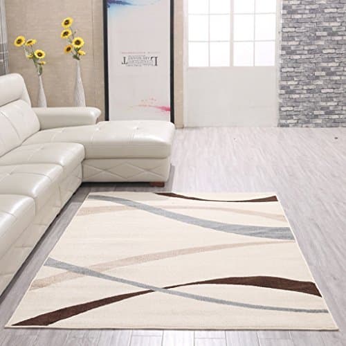 YLMD Simple and modern style creative geometric pattern carpet, living room bedroom coffee table study activities mats, washable rectangular art rugs, home soft and comfortable yoga mats, children's pet blankets ( Color : White )