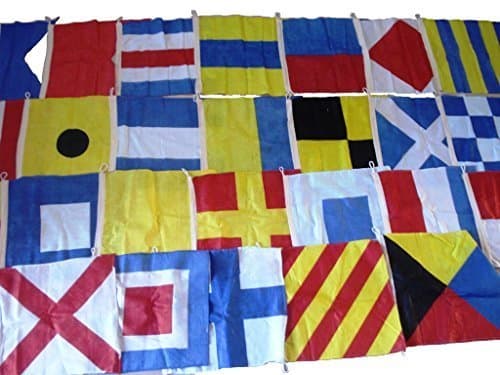 Marine Product - Marine Navy Signal Code Flag Set -100% Cotton -Set of Total 26 Flag - 15" X 15" - Marine / Nautical / Boat / Maritime by Marine Product