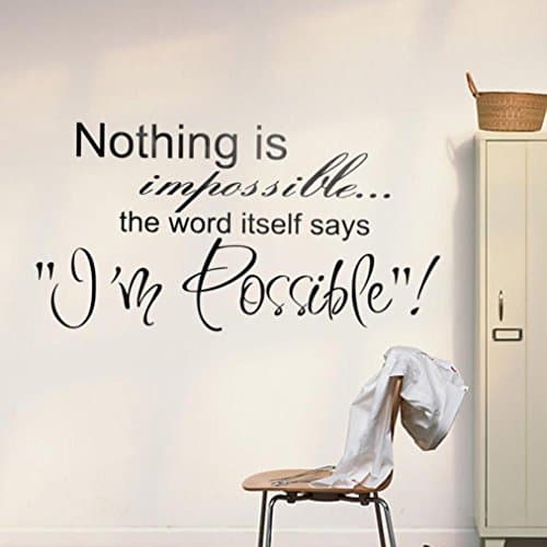 Decorie Art Words Nothing Is Impossible Wall Sticker for Home Decorations