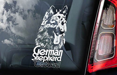 German Shepherd - Car Window Sticker - Dog Sign - Internal Reverse Printed - V03