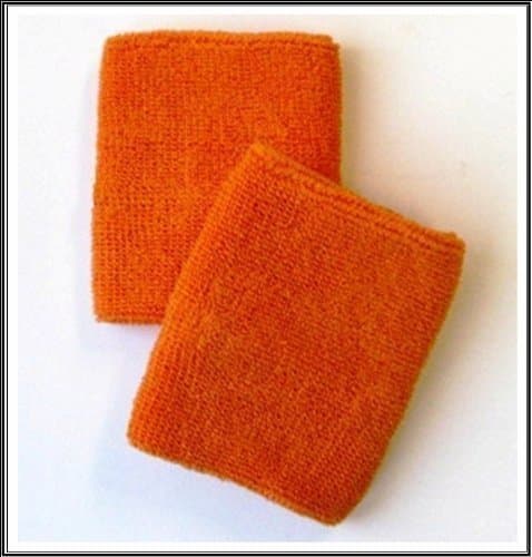 2 x Neon Orange Wrist Sweatbands