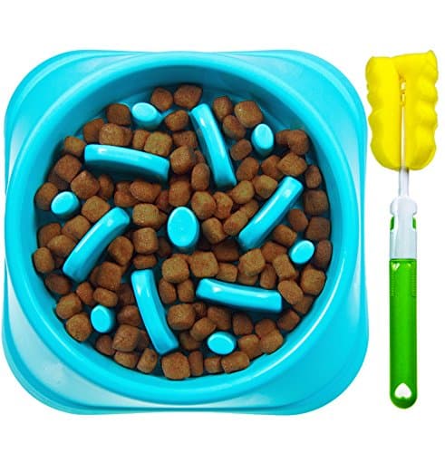 Ocimad Fun Slow Feed Eating Stop Bloat Pet Bowl for Dog Sky Blue Durable Anti-Skid Eco-Friendly Dishwasher Safe