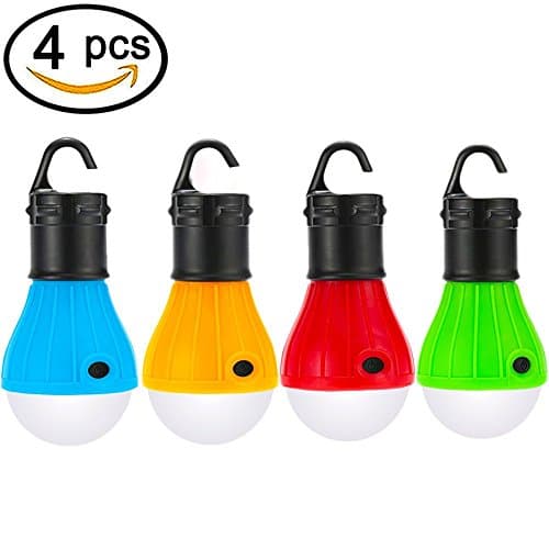 LED Tent Lamp, 4 Pack Waterproof Hurricane Emergency Tent Light for Backpacking, Hiking, Fishing, Camping & Outdoor Lighting